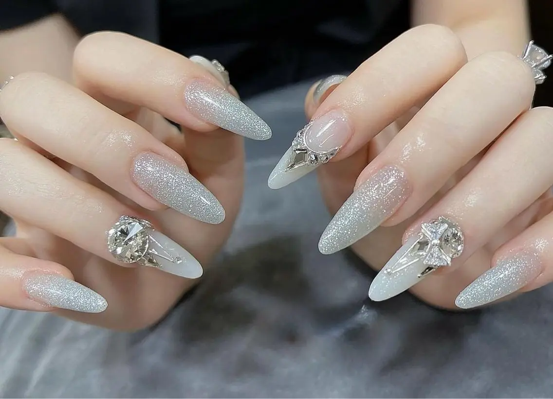 ネイル アートネイル オーロラネイル ブルー チークネイル フットネイル ハンドネイル NICY NAIL 池袋のネイルデザイン