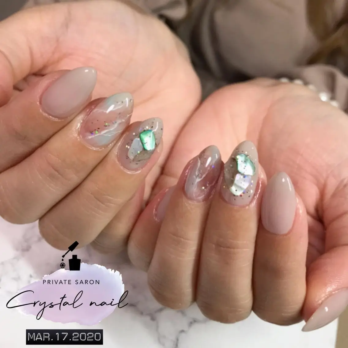 ネイル 大理石ネイル(マーブル) ハンドネイル SCENERY NAILのネイルデザイン