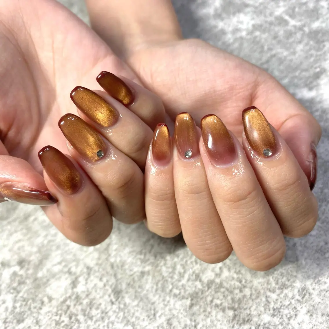 ネイル フレンチネイル マグネットネイル マグネットフレンチ ハンドネイル ★Rinail... .のネイルデザイン