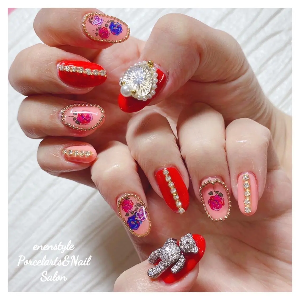 ミディアム ネイル 🐾enen style 🐾のネイルデザイン