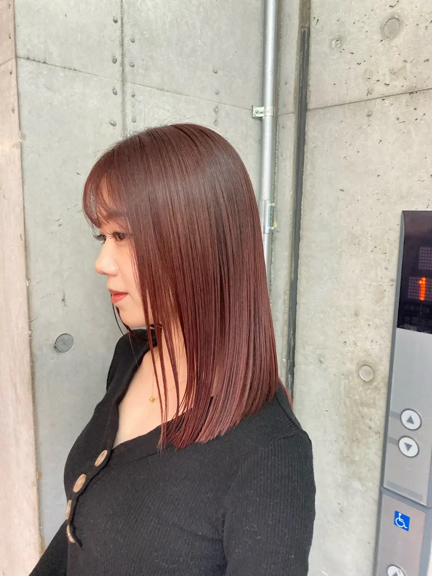 ミディアム カラー カット ヘアカラー 横浜美容室/暖色系 michika🌹のヘアスタイル