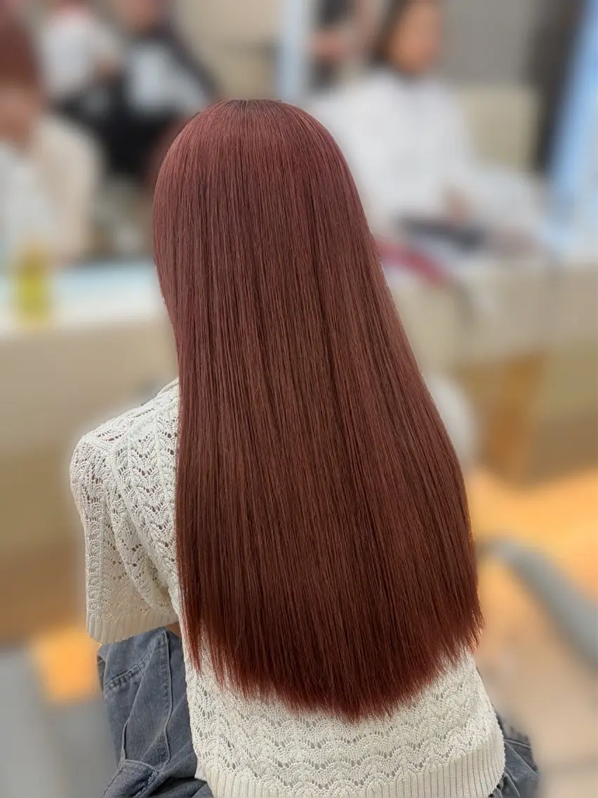 ロング カラー ベージュカラー ピンクカラー ピンクベージュ ヘアカラー トリートメント 倉澤 愛理のヘアスタイル