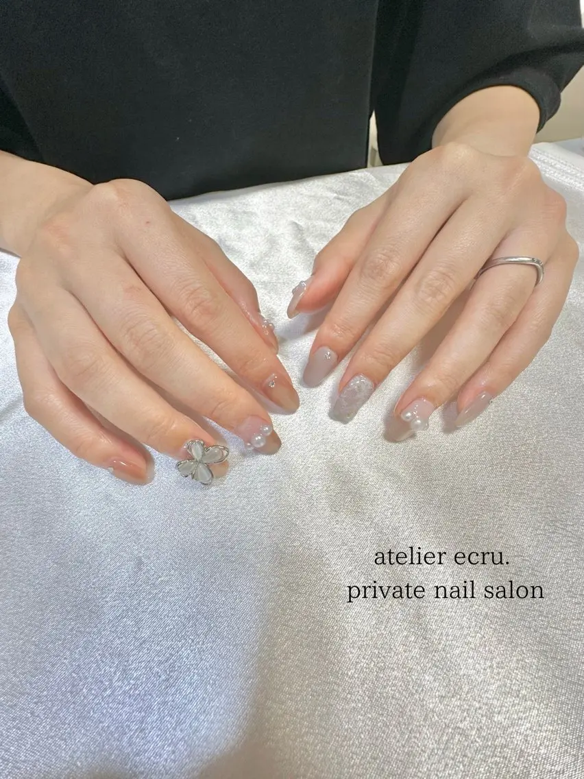 ネイル マグネットネイル ピンク ハンドネイル atelier ecru.@明石市のネイルデザイン