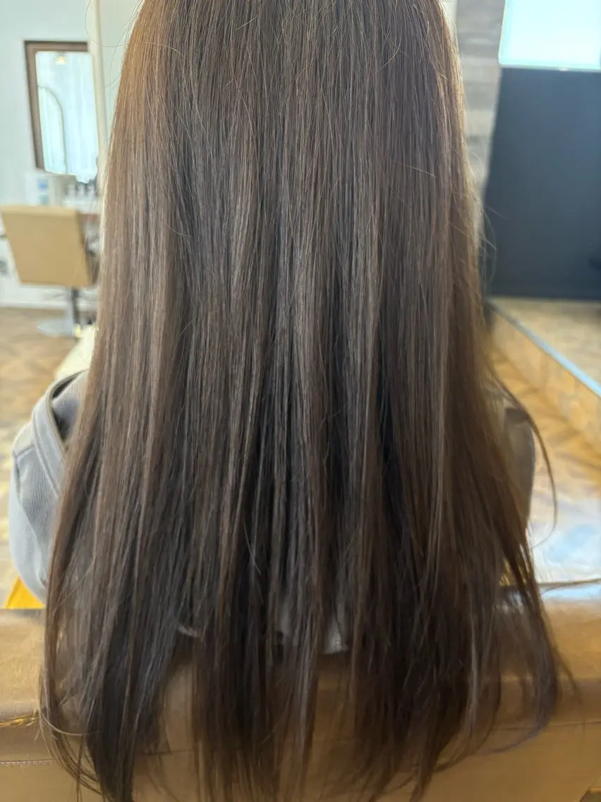ロング カラー ベージュカラー 透明感カラー オレンジ 鶴田 麗乃のヘアスタイル