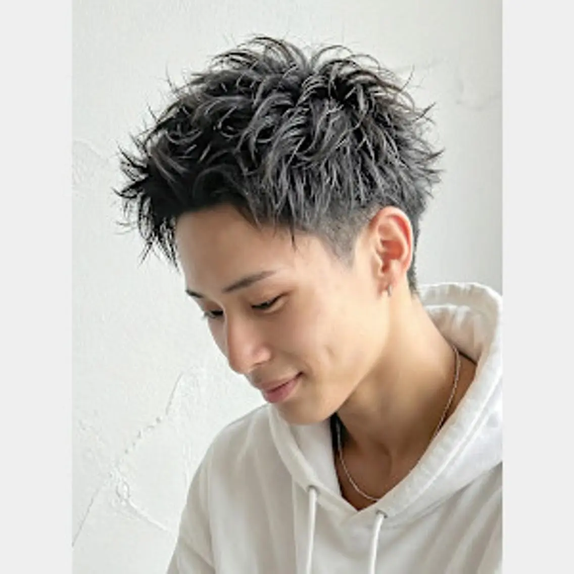 ショート メンズ カット ヘッドスパ ラフパーマ🤎ベージ ュカラー🤎annaのヘアスタイル