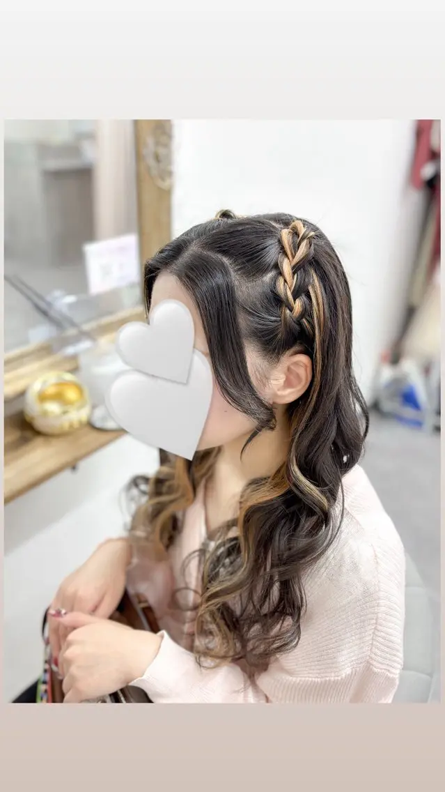 セミロング ヘアアレンジ ヘアセット ⭐︎moe 【ヘアメイク🧸】のヘアスタイル