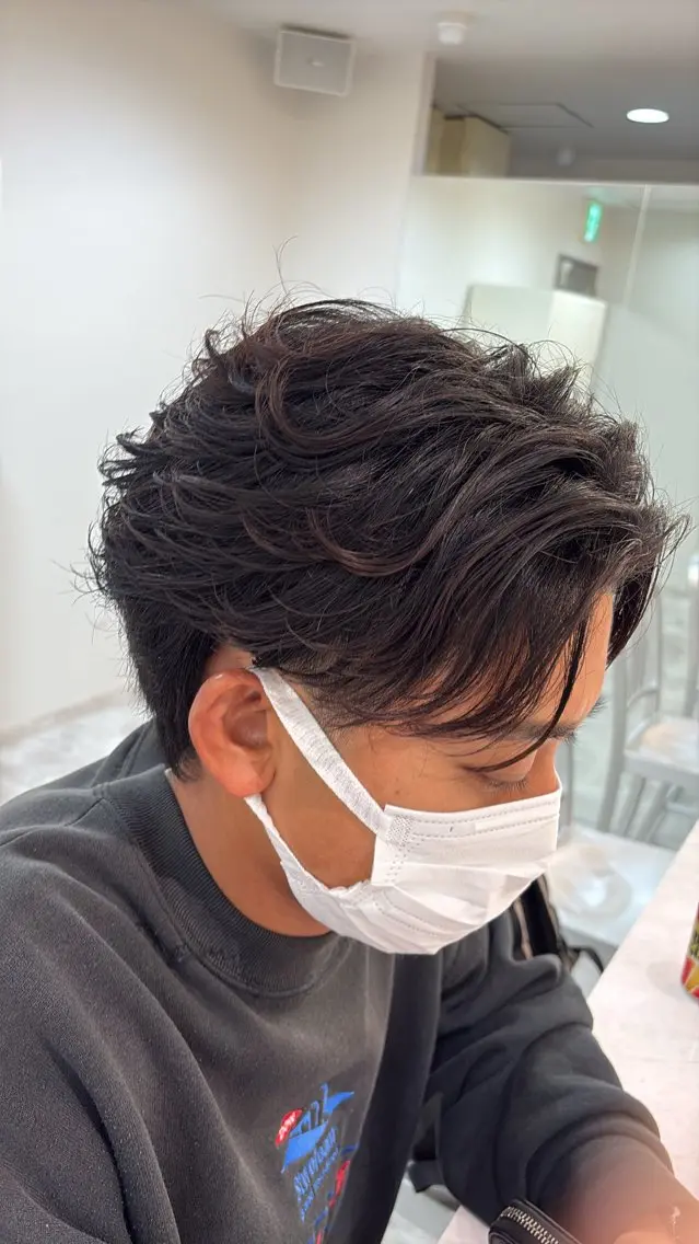ショート パーマ メンズ フェザーパーマ メンズパーマ メンズ美容師/ フェザー/池戸晴也のヘアスタイル