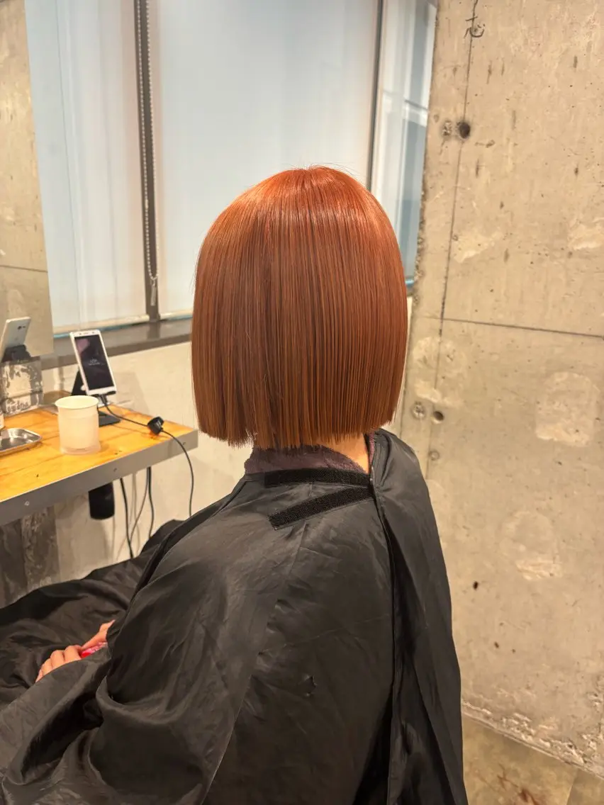カラー ヘアカラー 菜々美 暖色×ハイト ーン×ボブ🎀のヘアスタイル