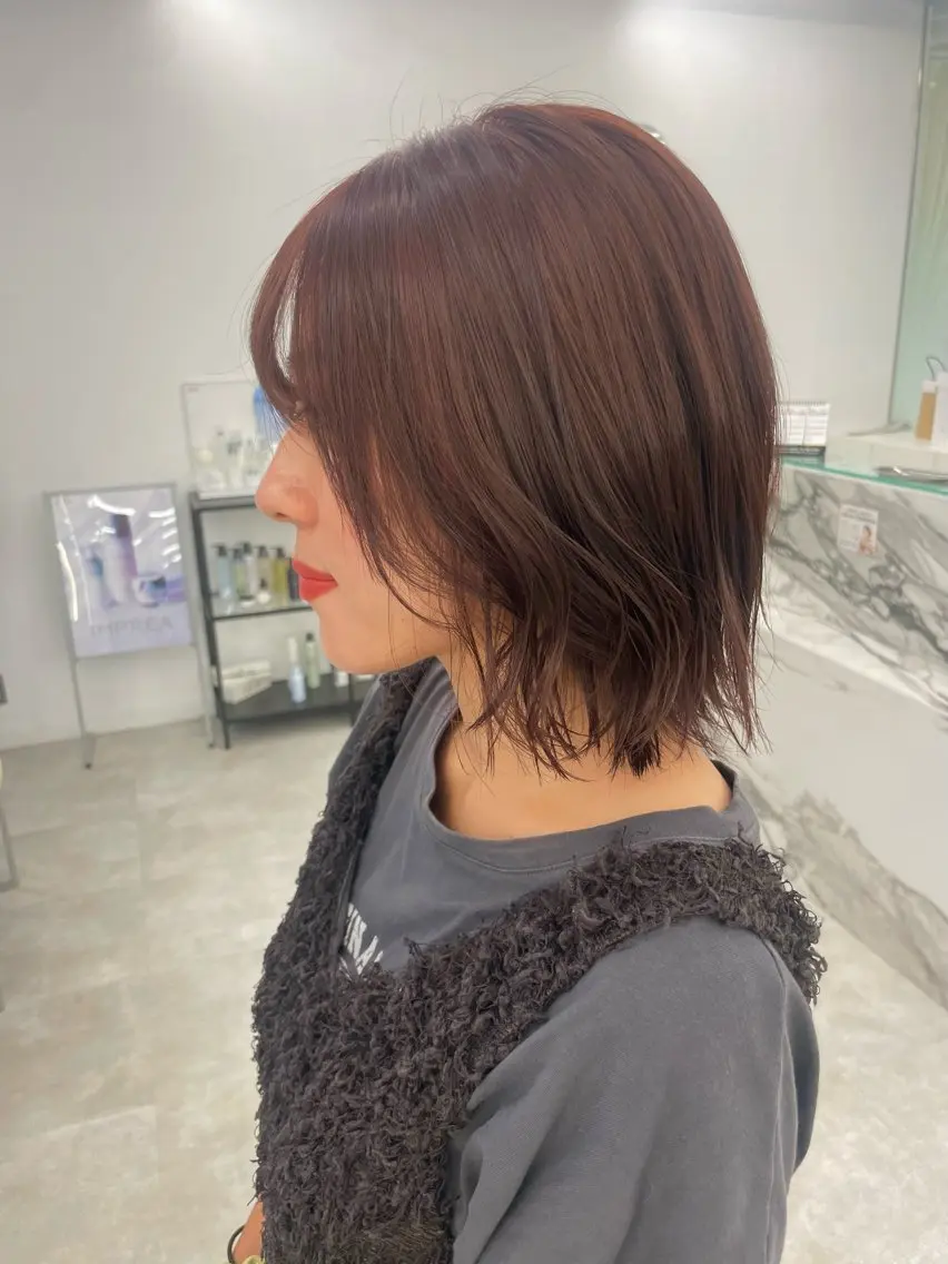 ミディアム カラー ヘアアレンジ ヘアカラー トリートメント 【Sweep】おじま のぞみのヘアスタイル