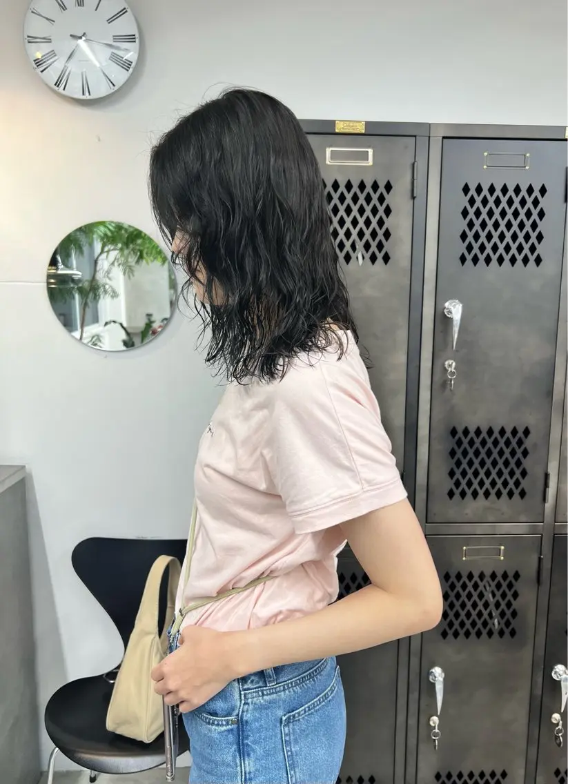 ミディアム カラー パーマ カット パーマ 樫原裕二/レイヤー カット/透明感カラーのヘアスタイル