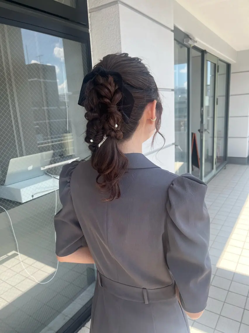 ヘアアレンジ ヘアセット 髪質改善×ブリーチ 無しWカラー🫧天神のヘアスタイル