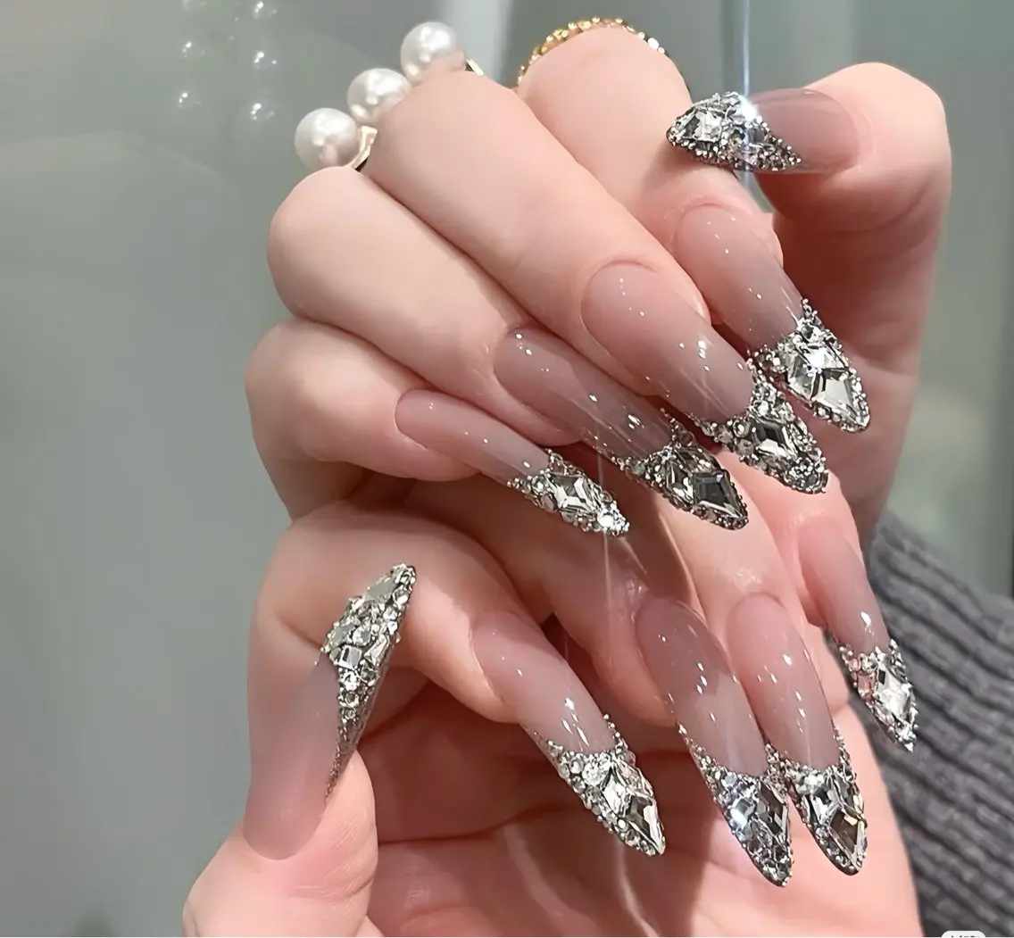 ネイル ブルー チークネイル クリアネイル フラワーネイル フットネイル ハンドネイル Rin Nail 新大久保店のネイルデザイン