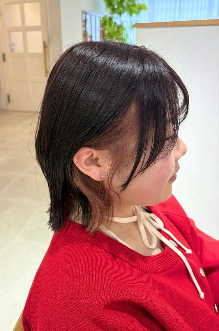 ミディアム カラー ヘアカラー 大西 杏依のヘアスタイル