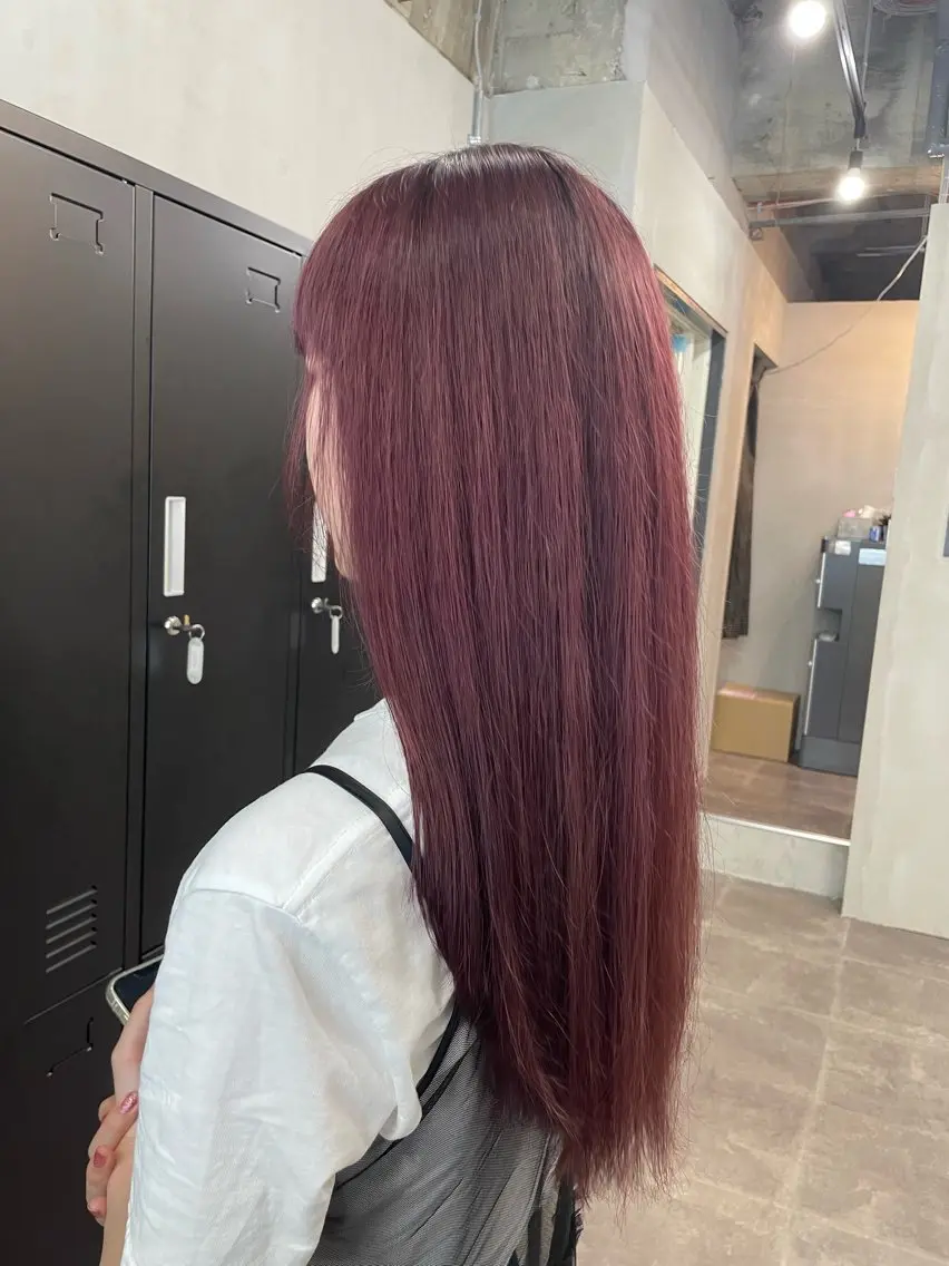 ロング カラー ブリーチ エドルカラー ピンクカラー トリートメント カット ヘアカラー トリートメント ALLEN hair /まなのヘアスタイル