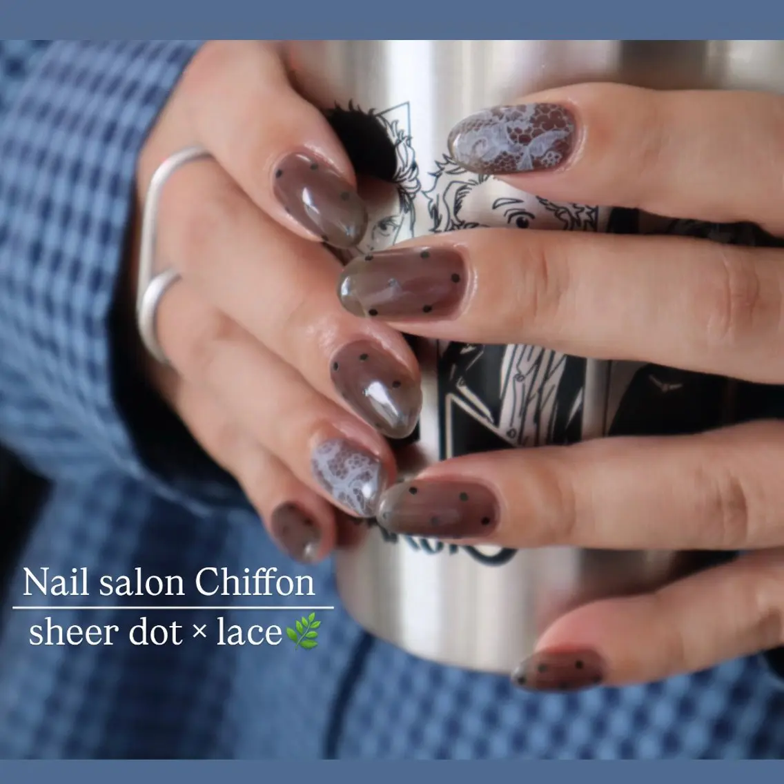ネイル ドット レース ハンドネイル ハンドケア Nail salon Chiffonのネイルデザイン