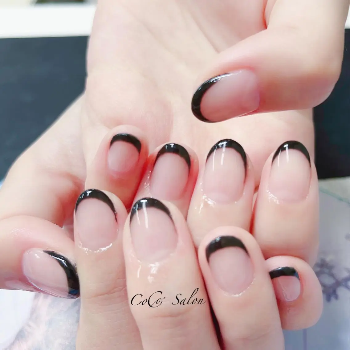 ネイル 長さ出し フレンチネイル ジェルネイル オフィスネイル パラジェル CoCoSalon ネイル/まつ毛予約のネイルデザイン