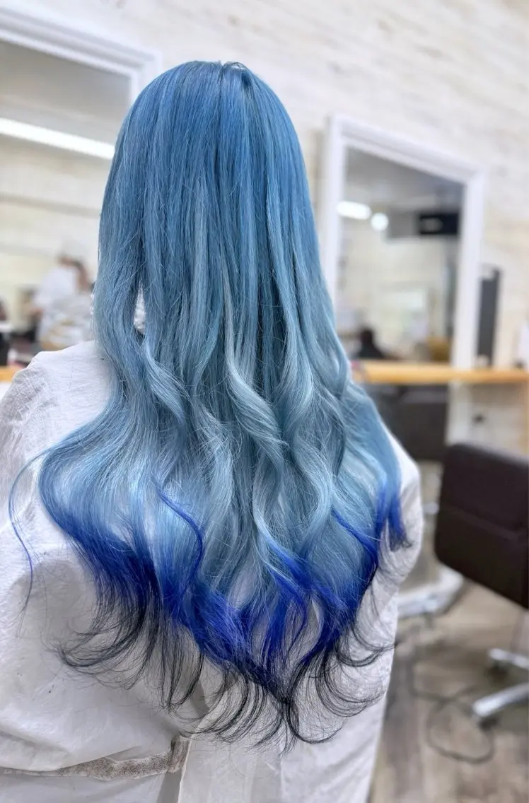 ロング カラー ブリーチ ケアブリーチ エクステ 北沢 隆のヘアスタイル