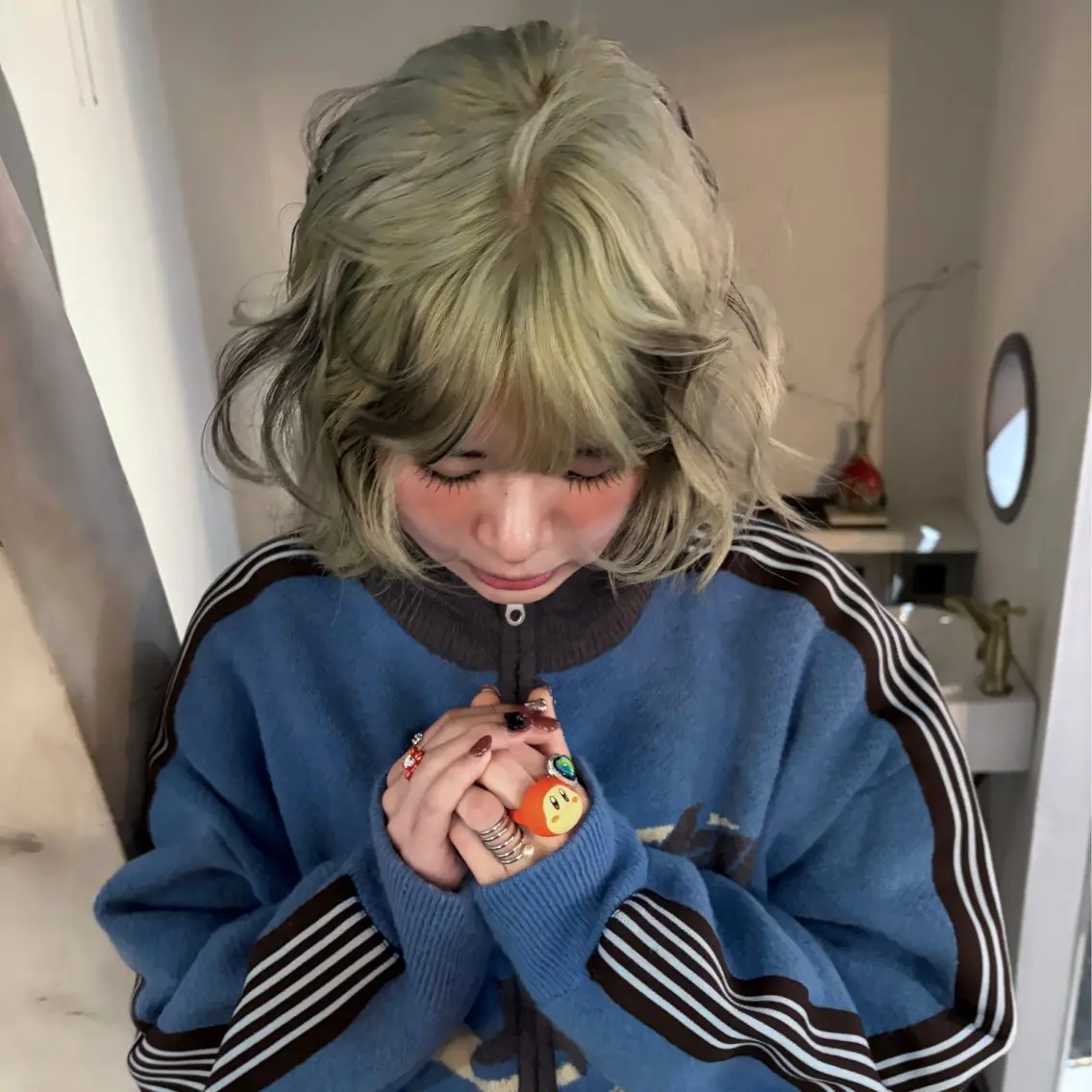 ショート カラー ヘアアレンジ りね💟ハイトーン/ レイヤーカット✩.*のヘアスタイル