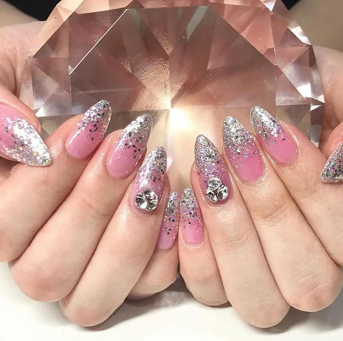 ネイル 渋谷／チップ長さ出し 👑アプレgel-xのネイルデザイン