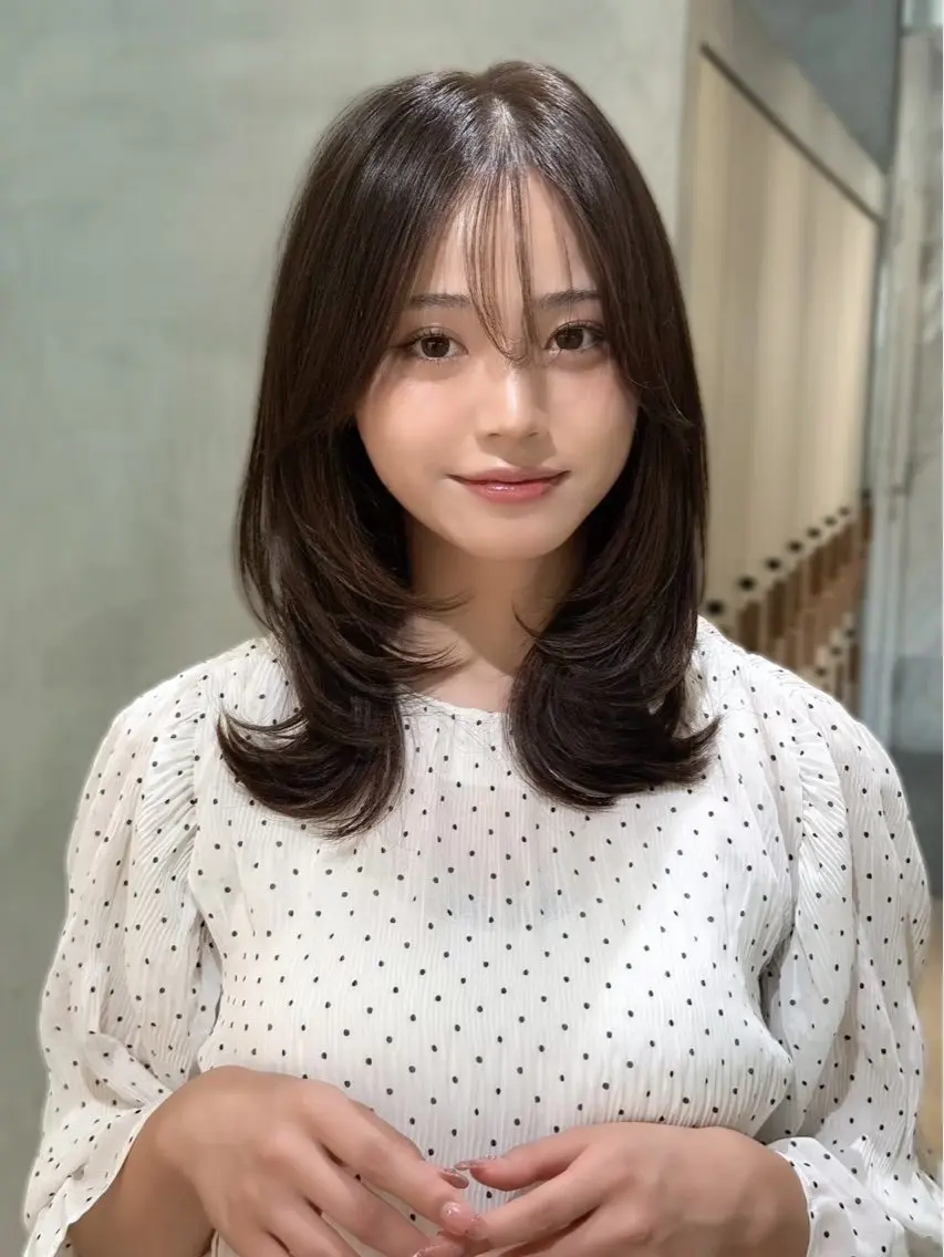 ミディアム カラー カット ヘアカラー トリートメント 🦋韓国風レイヤー/ 艶髪矯正🦋凛太郎のヘアスタイル