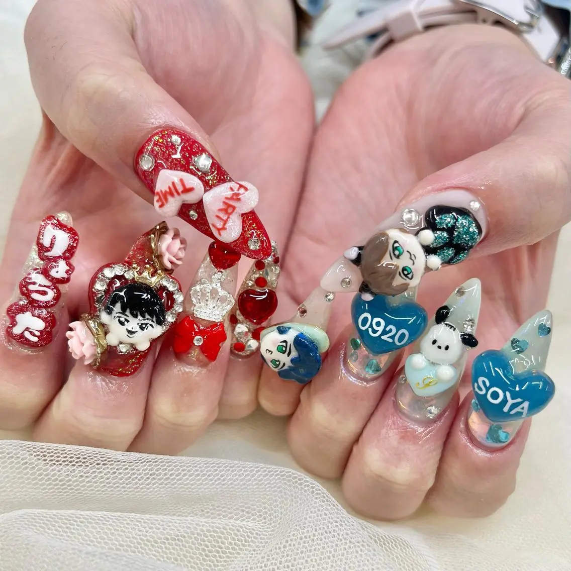 ロング ネイル スカルプネイル ハンドネイル 池袋痛ネイル Nok. 渡辺のネイルデザイン