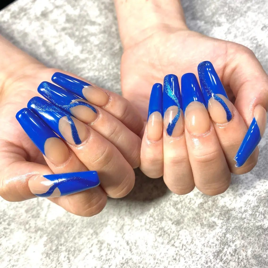 ネイル ブルー フレンチネイル ロングネイル スーパーロングネイル その他(ネイル) ★Rinail... .のネイルデザイン