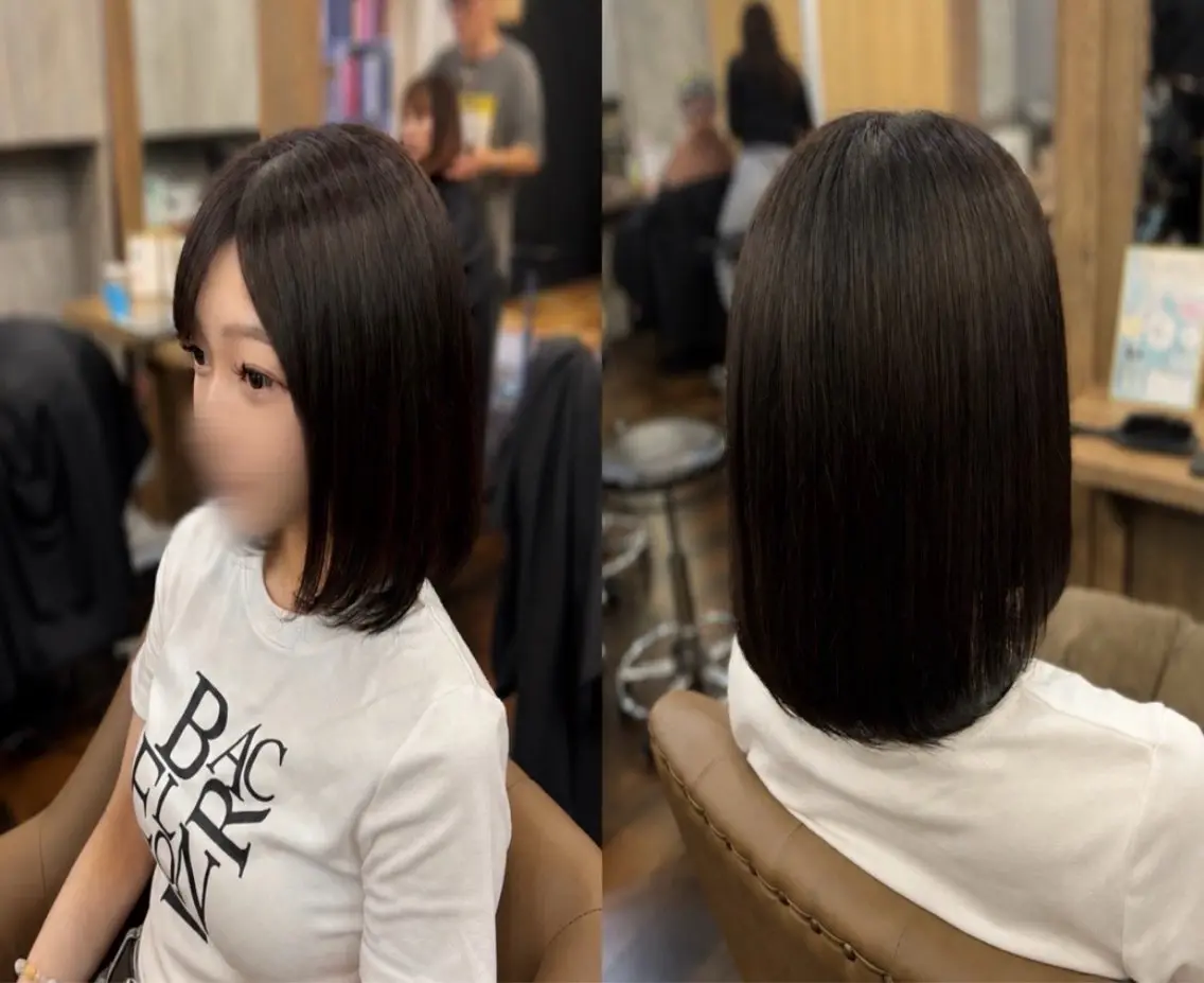 ミディアム カラー 透明感カラー ダークグレー ダークグレージュ グレージュ ヘアカラー トリートメント 透明感カラー / tsukasa𖥧のヘアスタイル