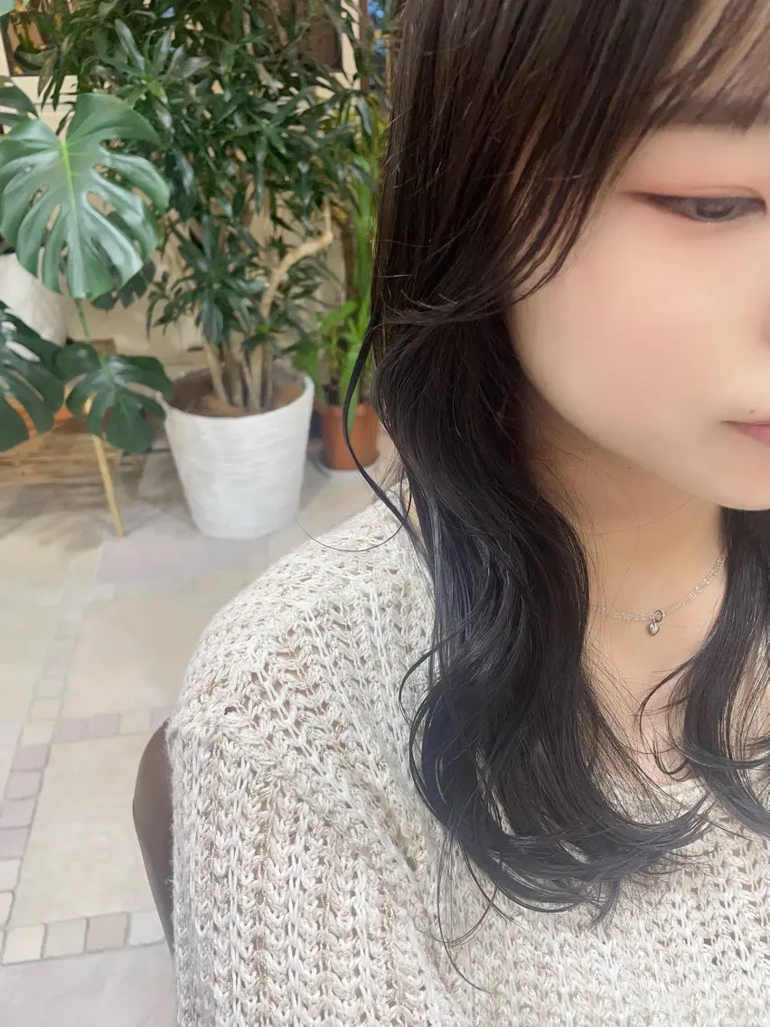 ロング カラー 透明感カラー ラベンダーカラー ラベンダーグレー くびれヘア 顔周りカット 透明感/チョコカラー 💍TAMA💍のヘアスタイル
