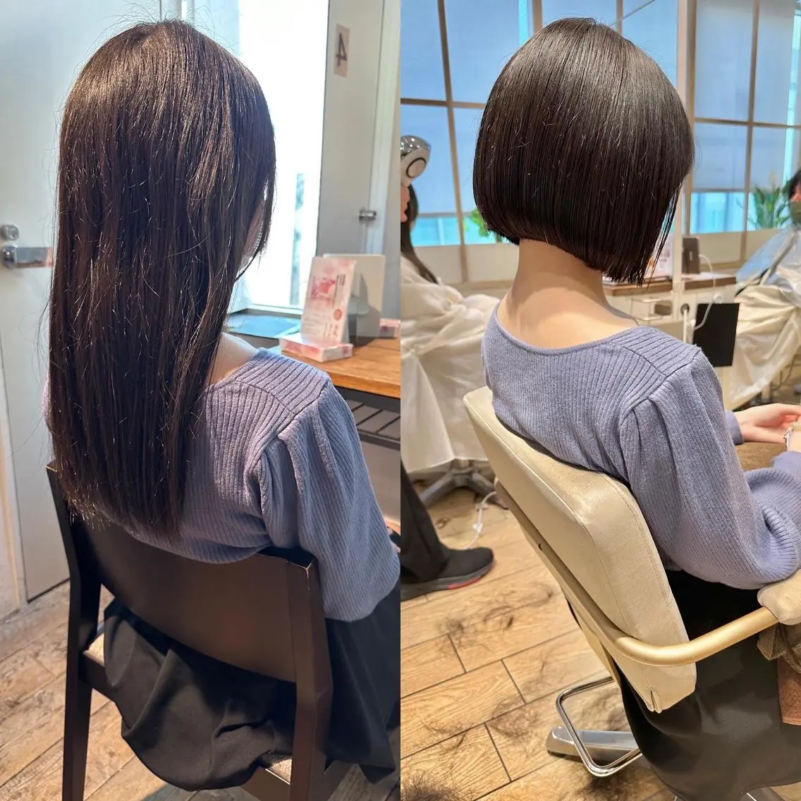 ミディアム 切りっぱなしボブ ショートボブ ボブ くびれヘア タンバルモリ カット ヘアカラー トリートメント 市原 大翼のヘアスタイル