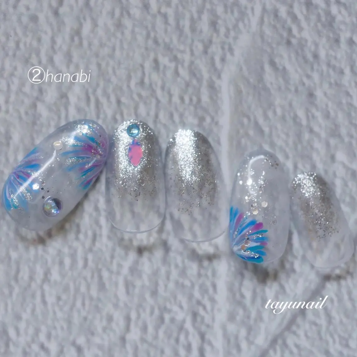 ネイル アートネイル ブルー ジェルネイル ワンカラーネイル パラジェル ネイルサロン 【たゆnail】のネイルデザイン