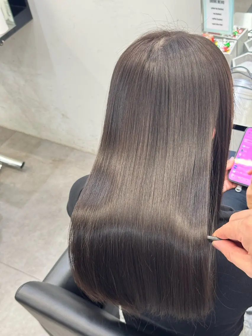 ロング カット ヘアカラー 縮毛矯正 トリートメント 髪質改善×縮毛矯正 Core 片山健太のヘアスタイル