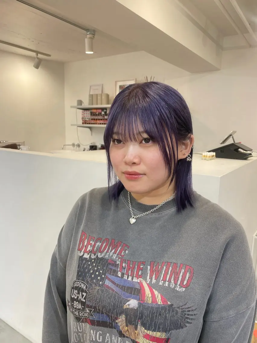 ミディアム ヘアカラー mihane fit hueのヘアスタイル