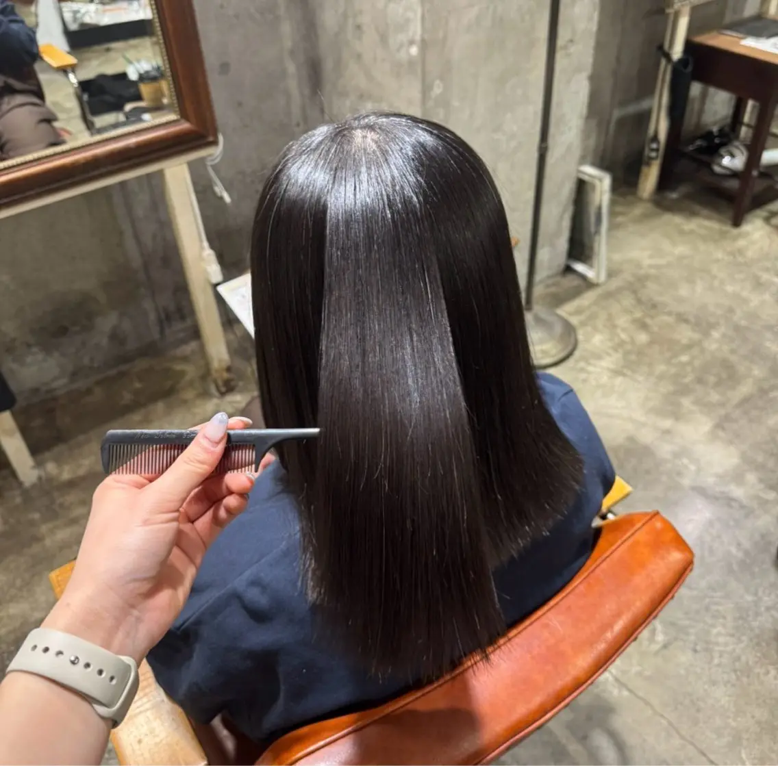 ミディアム 縮毛矯正 艶カラー/髪質改善 🩶Yukiのヘアスタイル