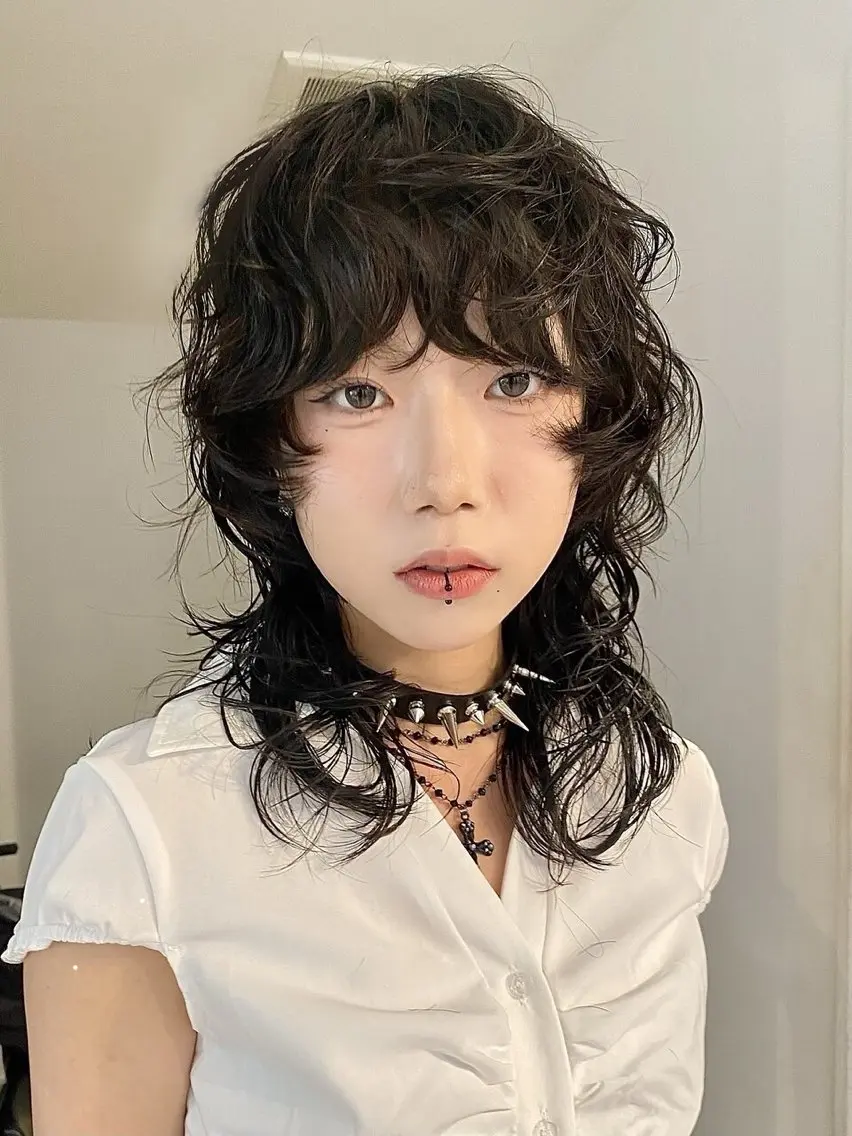 ミディアム パーマ ミディアムパーマ マレットヘア ウルフカット 後藤 一真のヘアスタイル