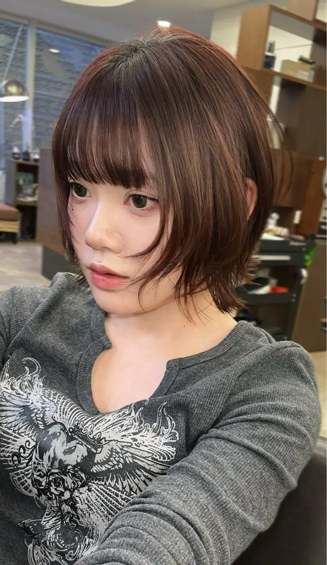 ミディアム カット ヘアカラー トリートメント レイヤー/デジパ SAKIのヘアスタイル