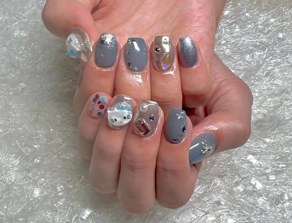 ネイル 長さ出し フレンチネイル ジェルネイル グラデーション 韓国ネイル ハンドネイル Nail&eye Belire 新宿のネイルデザイン