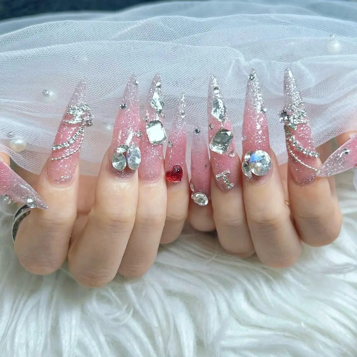ネイル フットネイル フレンチネイル グラデーション 韓国ネイル ロングネイル ハンドネイル Hani Nail Salonのネイルデザイン