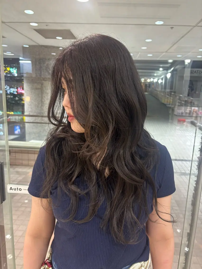 ロング カラー 透明感カラー ヘアカラー トリートメント ヘッドスパ 透明感カラー上大岡/ yuzu🌺☪️のヘアスタイル