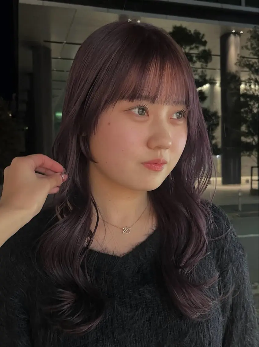 セミロング カラー カット ヘアカラー トリートメント 大人韓国レイヤー🫧 暖色カラー/はるのヘアスタイル
