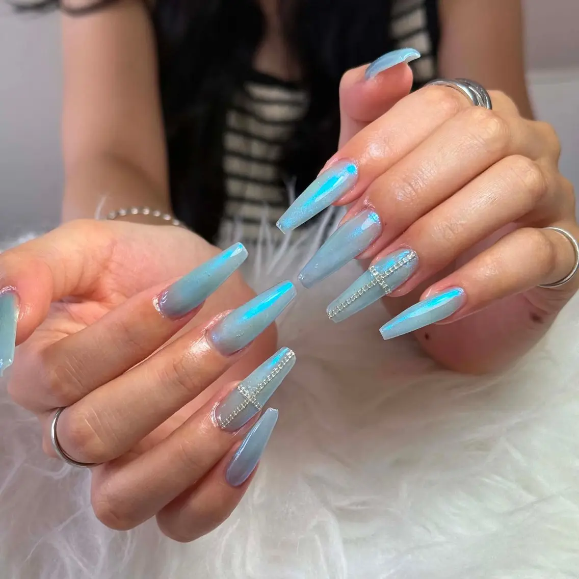 ネイル 桜ネイル 長さ出し フレンチネイル 韓国ネイル マグネットネイル ハンドネイル Kiwami nailsalonのネイルデザイン