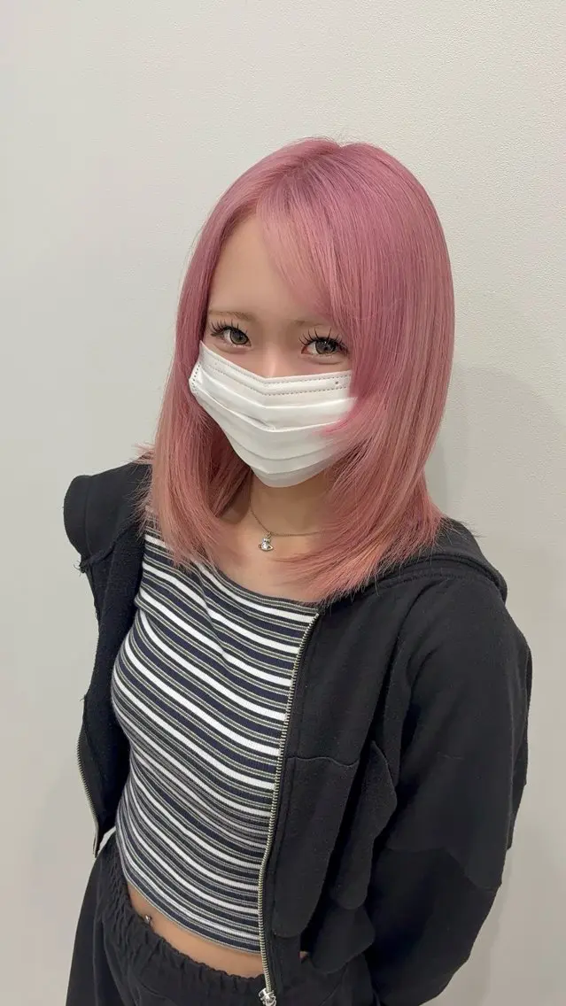 カラー ブリーチ ピンクカラー 💙gisele💙 ふうたのヘアスタイル