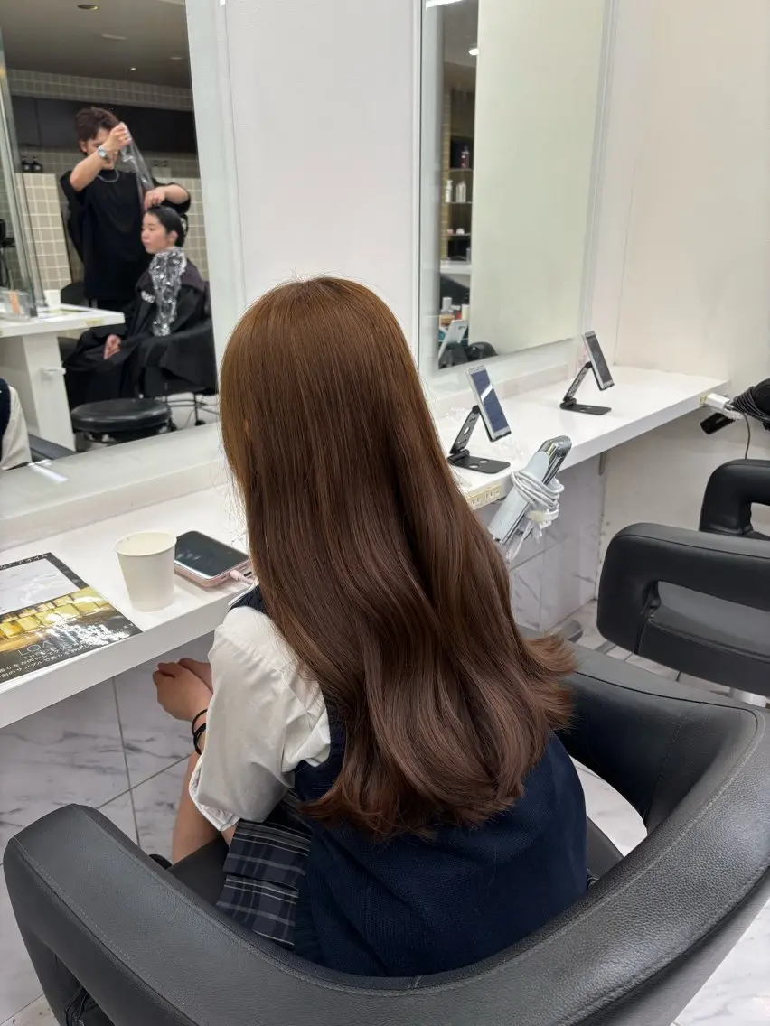 ロング カラー ヘアカラー トリートメント ヘッドスパ y2k✩︎⡱レイヤー ウルフ/オリーブ🍀のヘアスタイル