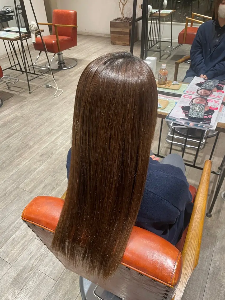 ロング トリートメント 南場 智美のヘアスタイル