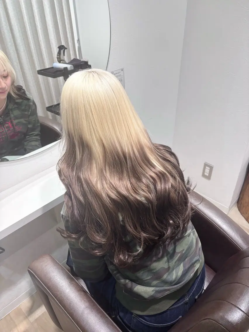 ロング カラー ヘアカラー トリートメント ヘッドスパ 【ハイトーン特化】 🦋森山陽向/大宮のヘアスタイル