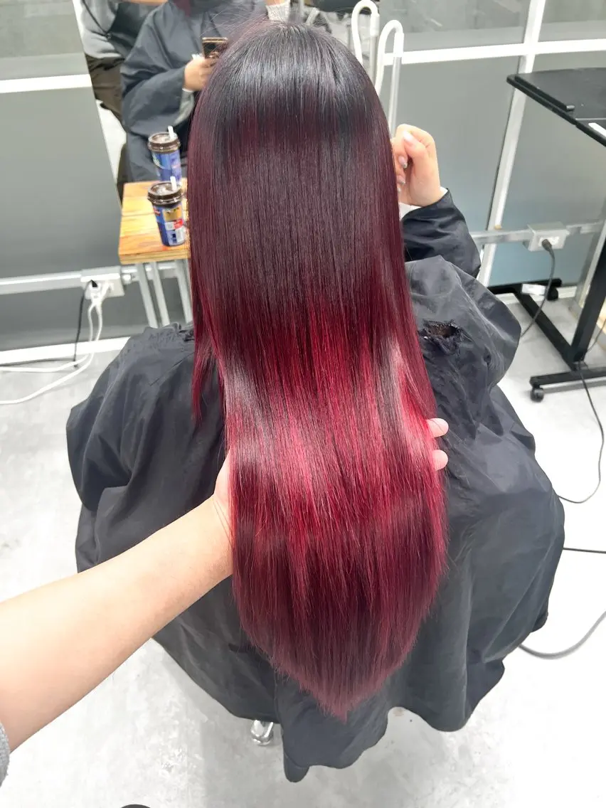 ロング カラー 髪質改善 縮毛矯正 トリートメント 酸性ストレート 酸熱トリートメント welring hair salonのヘアスタイル