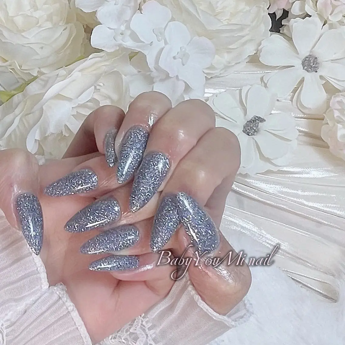 ネイル オーロラネイル 成人式 フットネイル フレンチネイル ジェルネイル ハンドネイル BabyYouMi nailのネイルデザイン