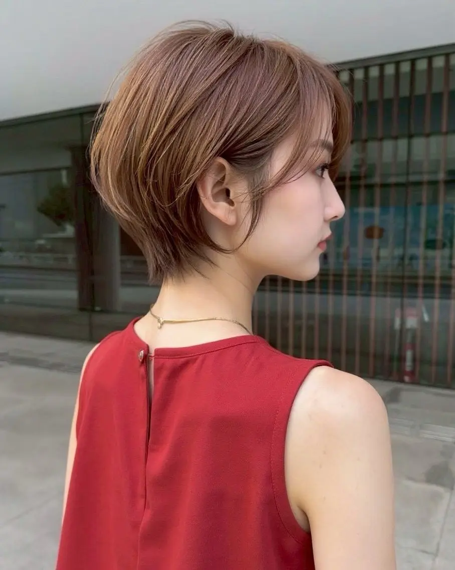 ショート カラー カット ヘアカラー トリートメント 佐藤優晟/カラー/ 癖毛ショート/表参道のヘアスタイル
