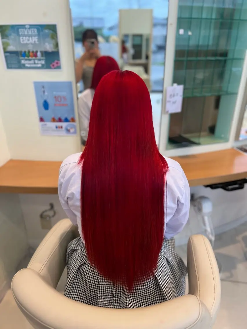 ロング ヘアカラー トリートメント Yui/ 透明感カラー/浜松のヘアスタイル