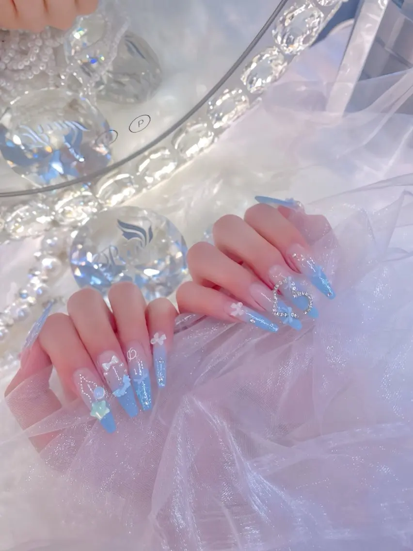ネイル クリアネイル ドット フットネイル ジェルネイル グリーン ハンドネイル Rin Nail 新大久保店のネイルデザイン