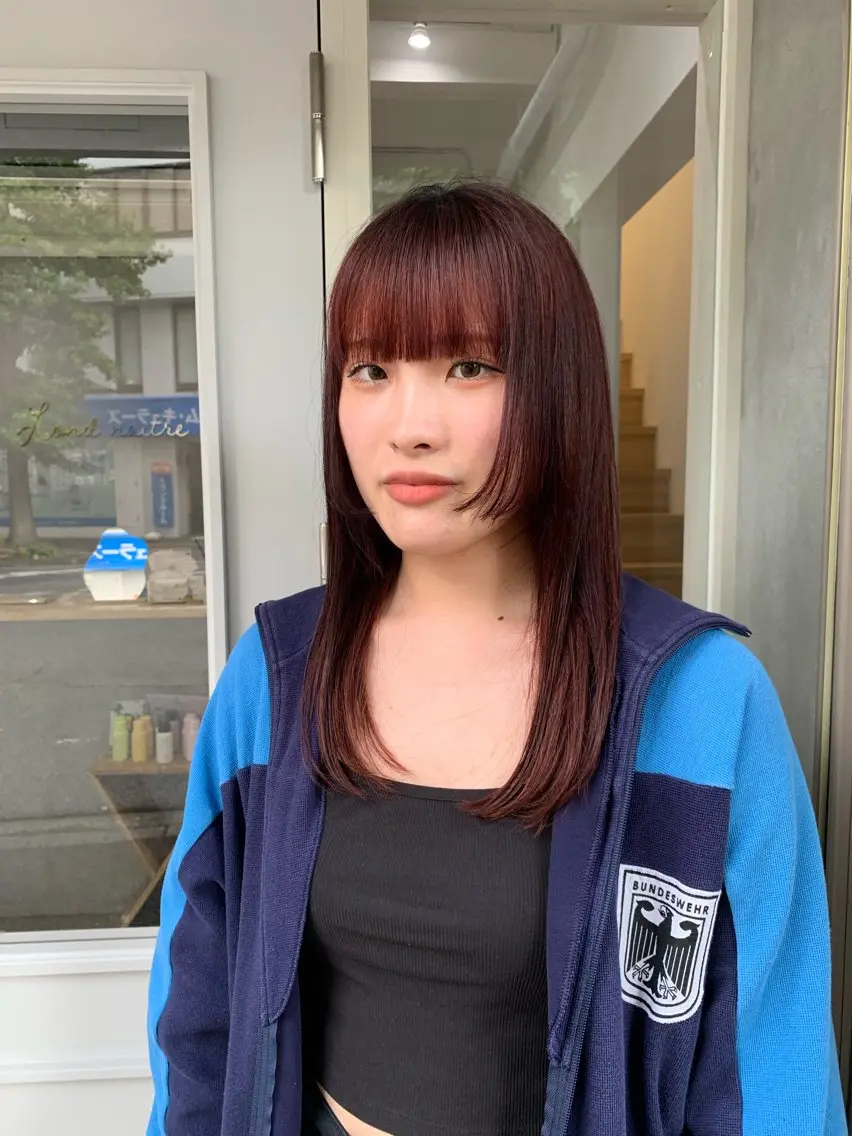 ミディアム カラー 姫カット カット ヘアカラー ✨コテ巻き風パーマ ✨川合佑哉のヘアスタイル